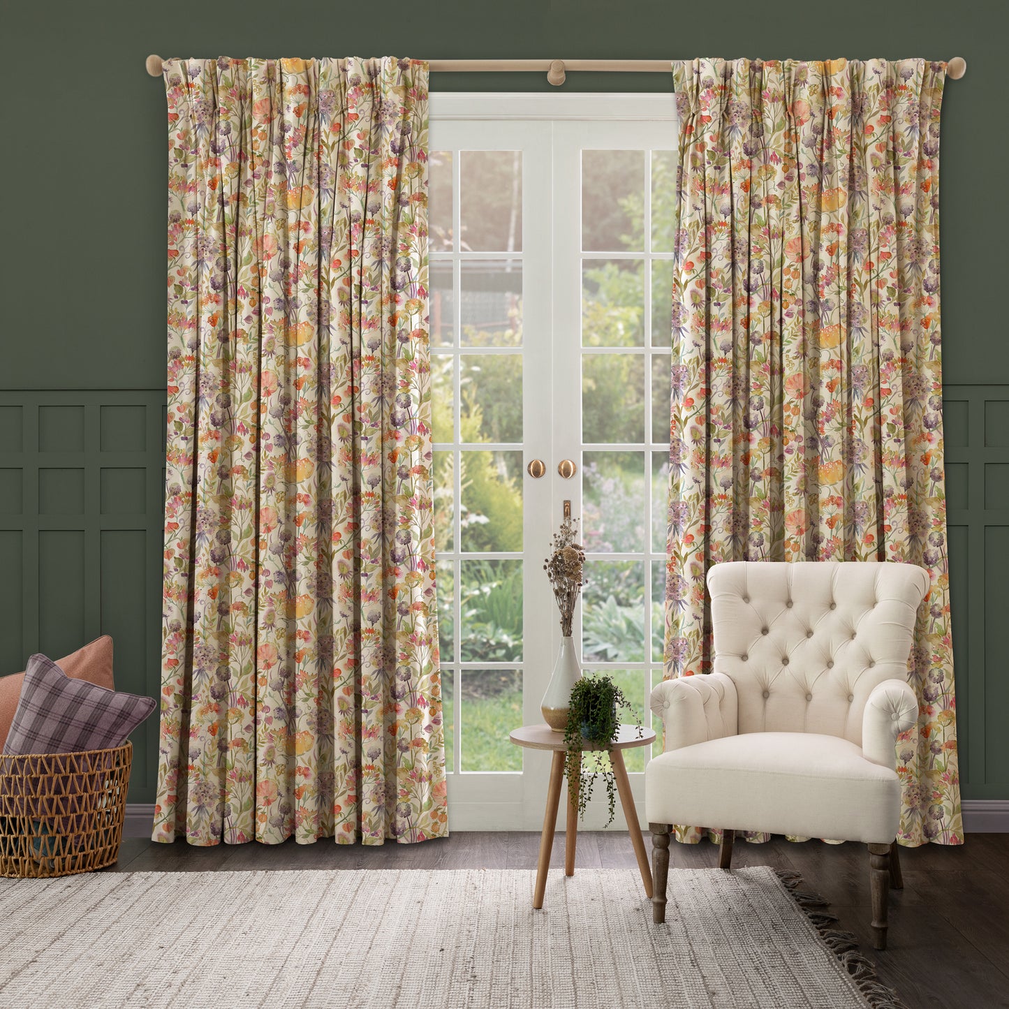 Autumn Floral 140Cm Sasha Linen Fabric - Linen Sample