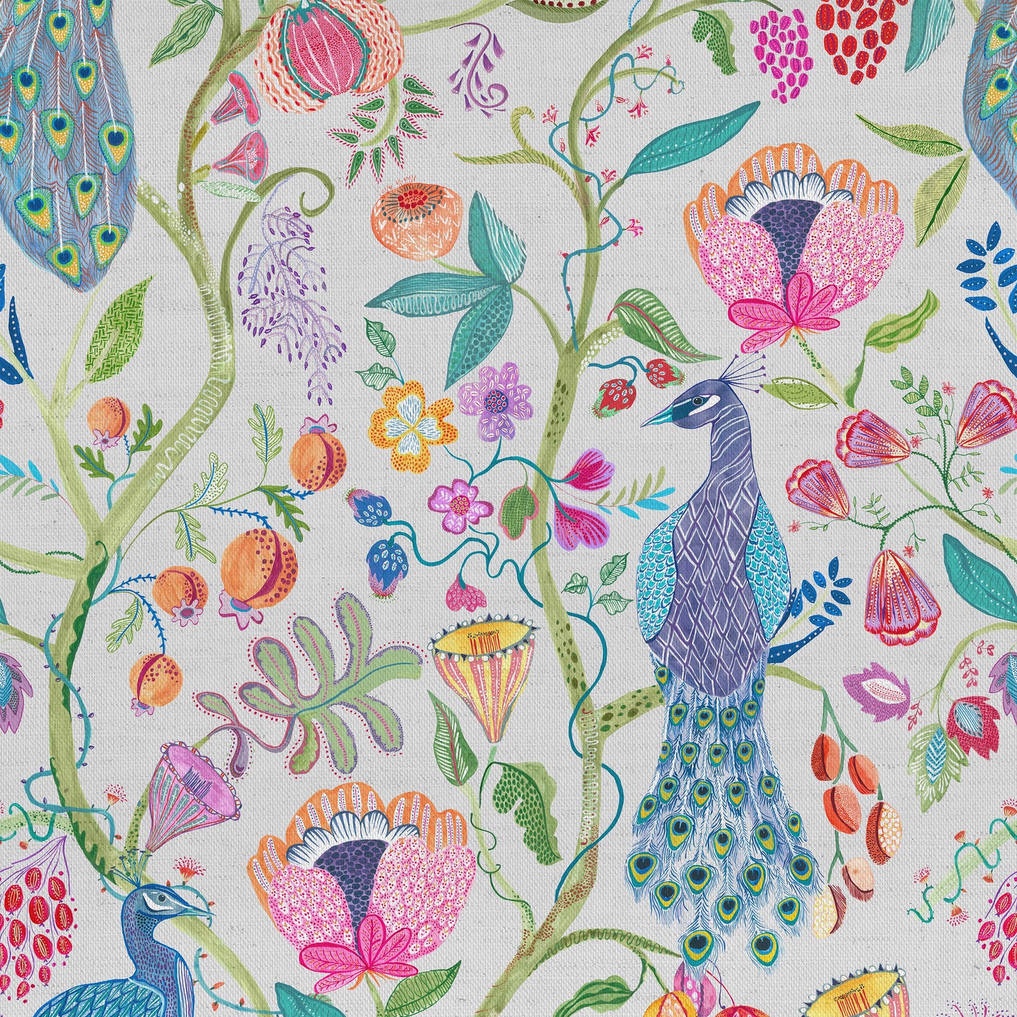 Barabadur Summer 140Cm Sasha White Fabric Metre - Ecru
