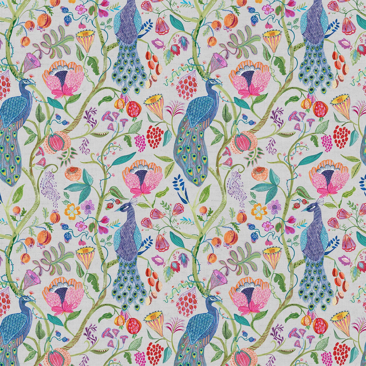 Barabadur Summer 140Cm Sasha White Fabric Metre - Ecru