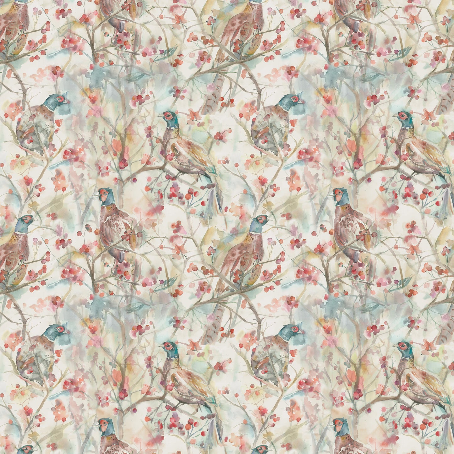 Blackberry 145Cm Ann Fabric - Cream Sample