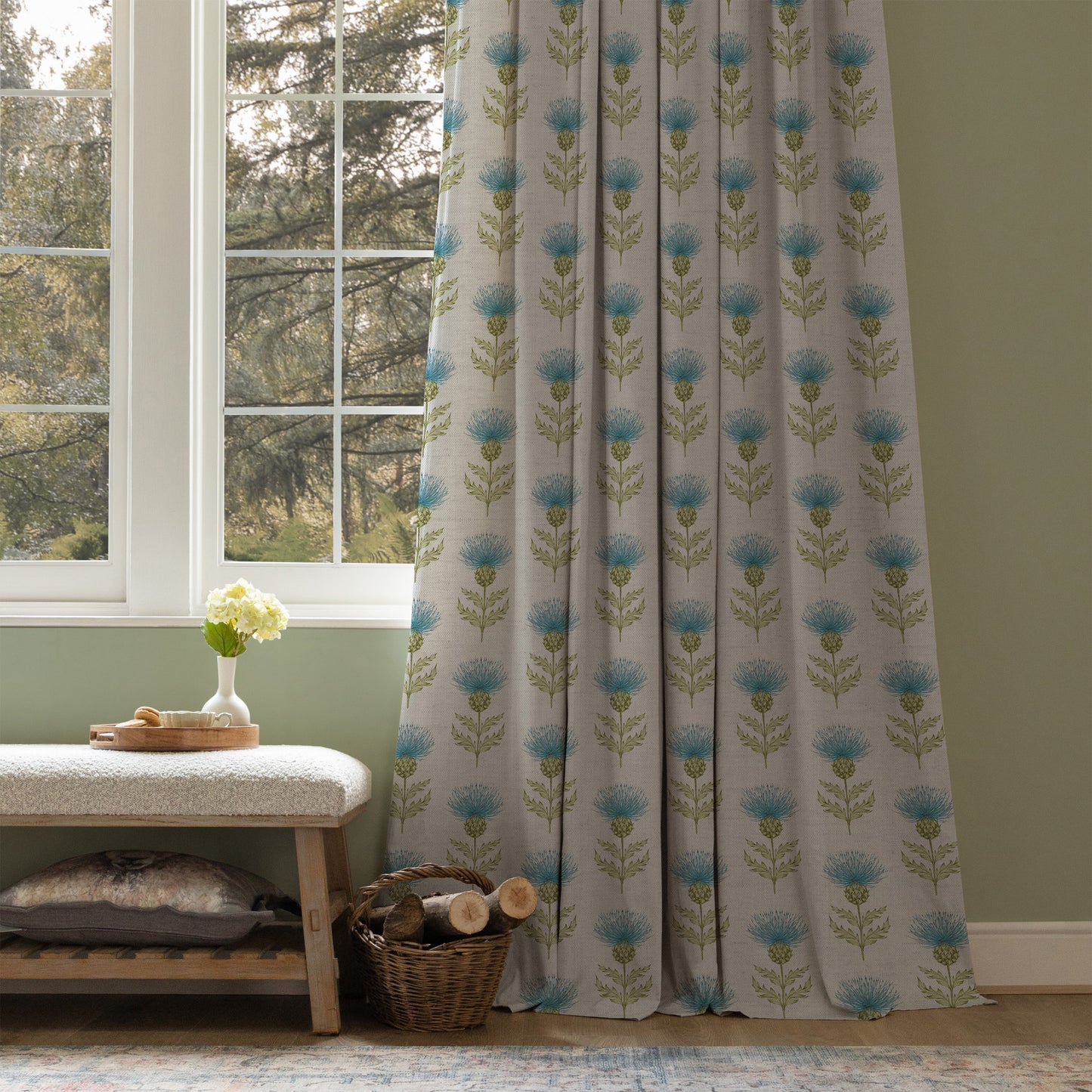 Blair 140Cm Sasha Linen Fabric Metre - Azure