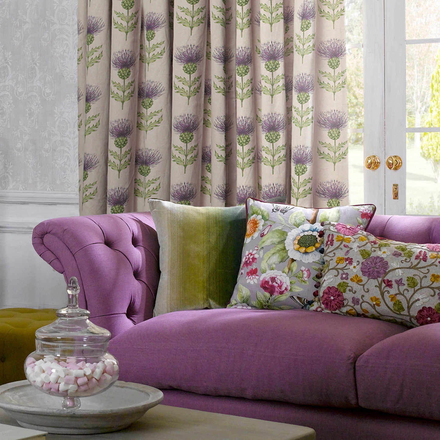 Blair 140Cm Sasha Linen Fabric Metre - Damson