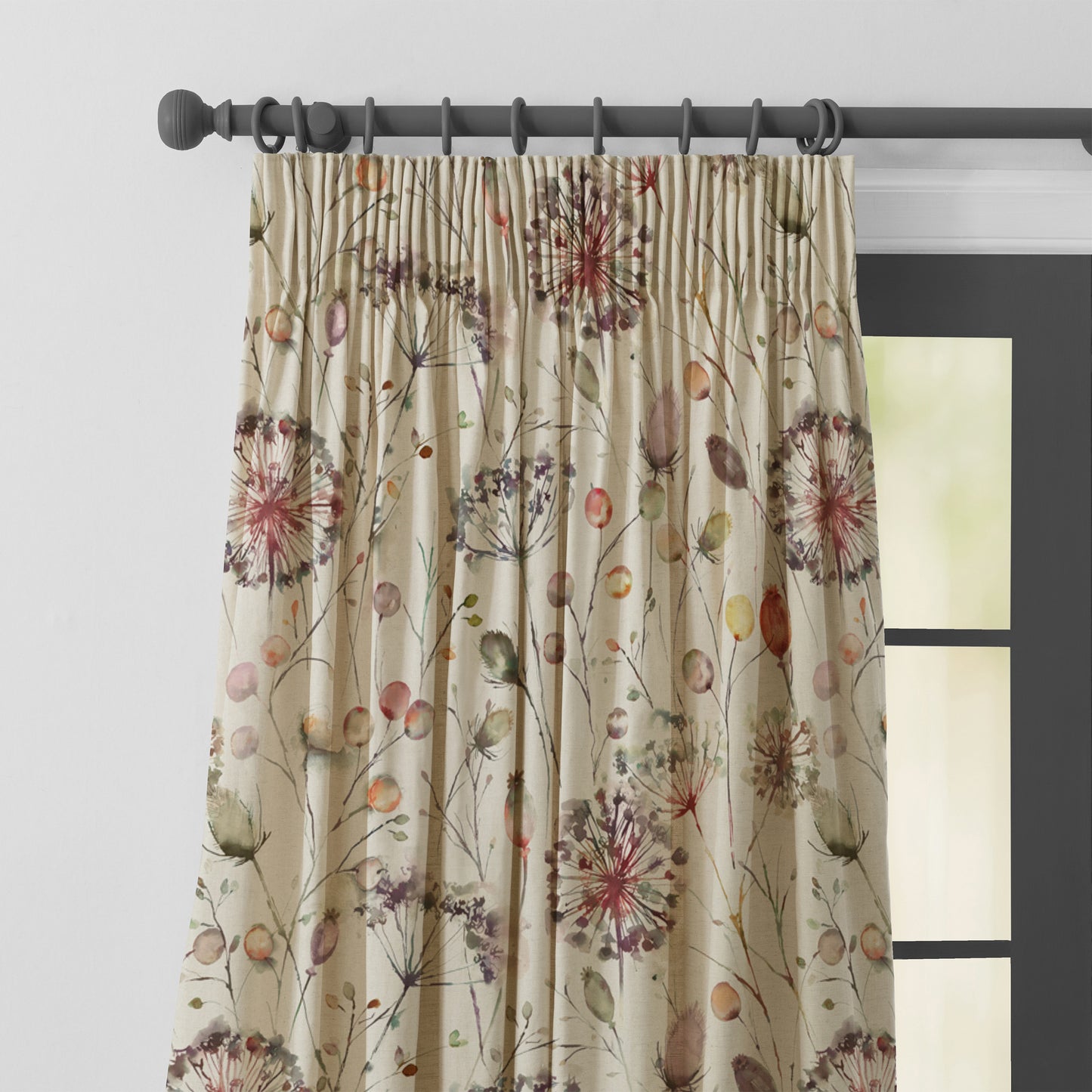 Boronia Ann 145Cm Fabric Metre - Boysenberry/Cream