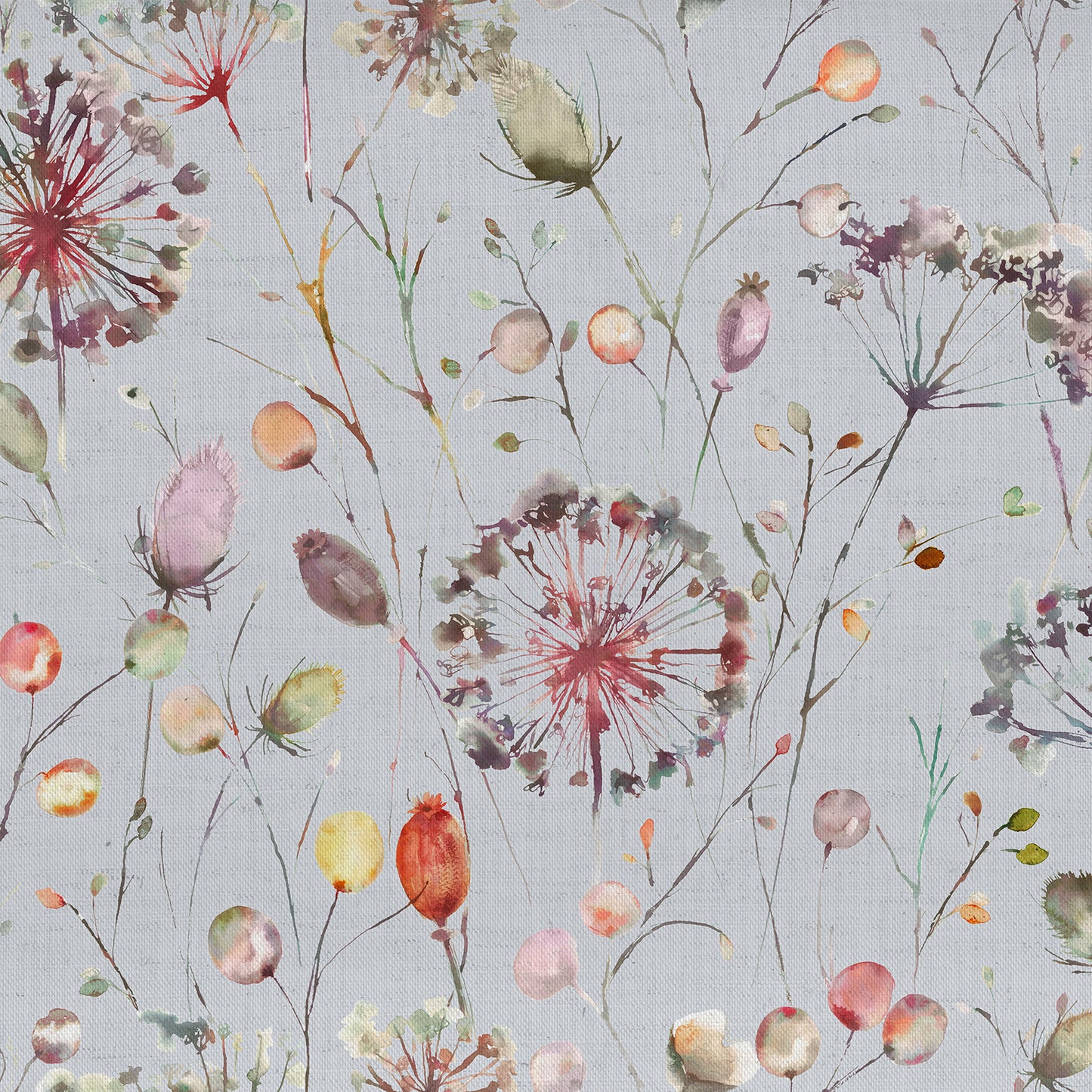 Boronia Ann 145Cm Fabric Metre - Boysenberry/Celeste