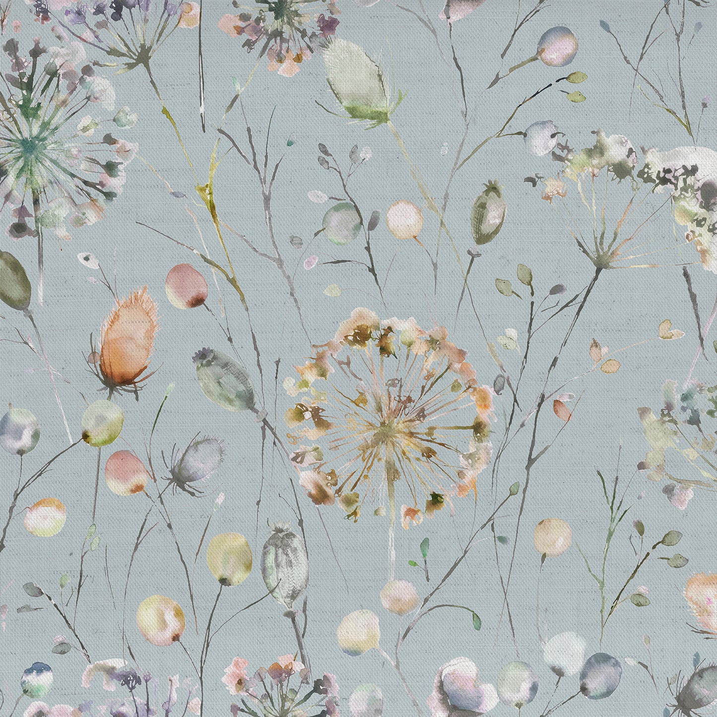 Boronia Ann 145Cm Fabric Metre - Coral/Cloud/Sky