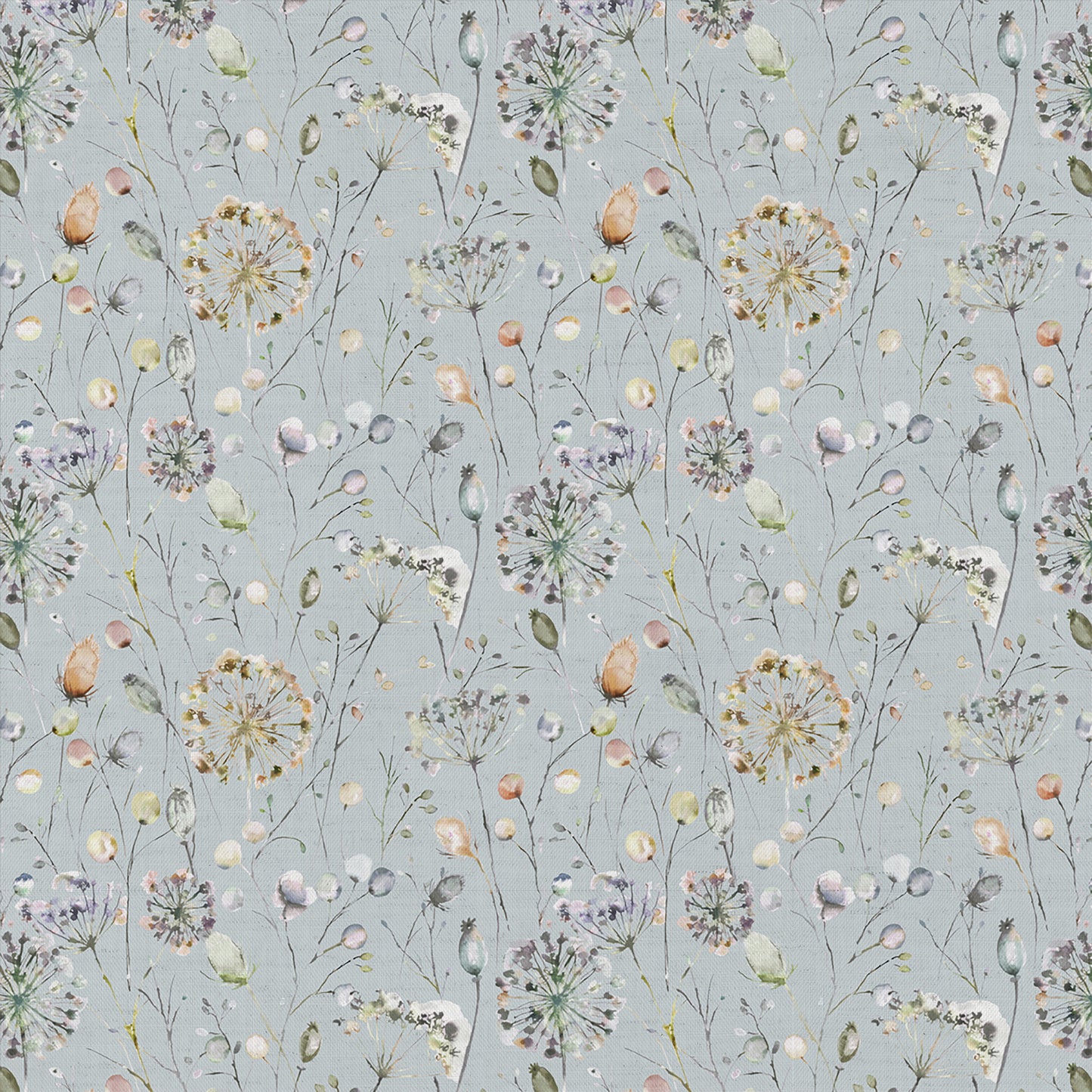 Boronia Ann 145Cm Fabric - Coral/Cloud/Sky Sample