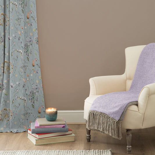 Boronia Ann 145Cm Fabric Metre - Coral/Cloud/Sky