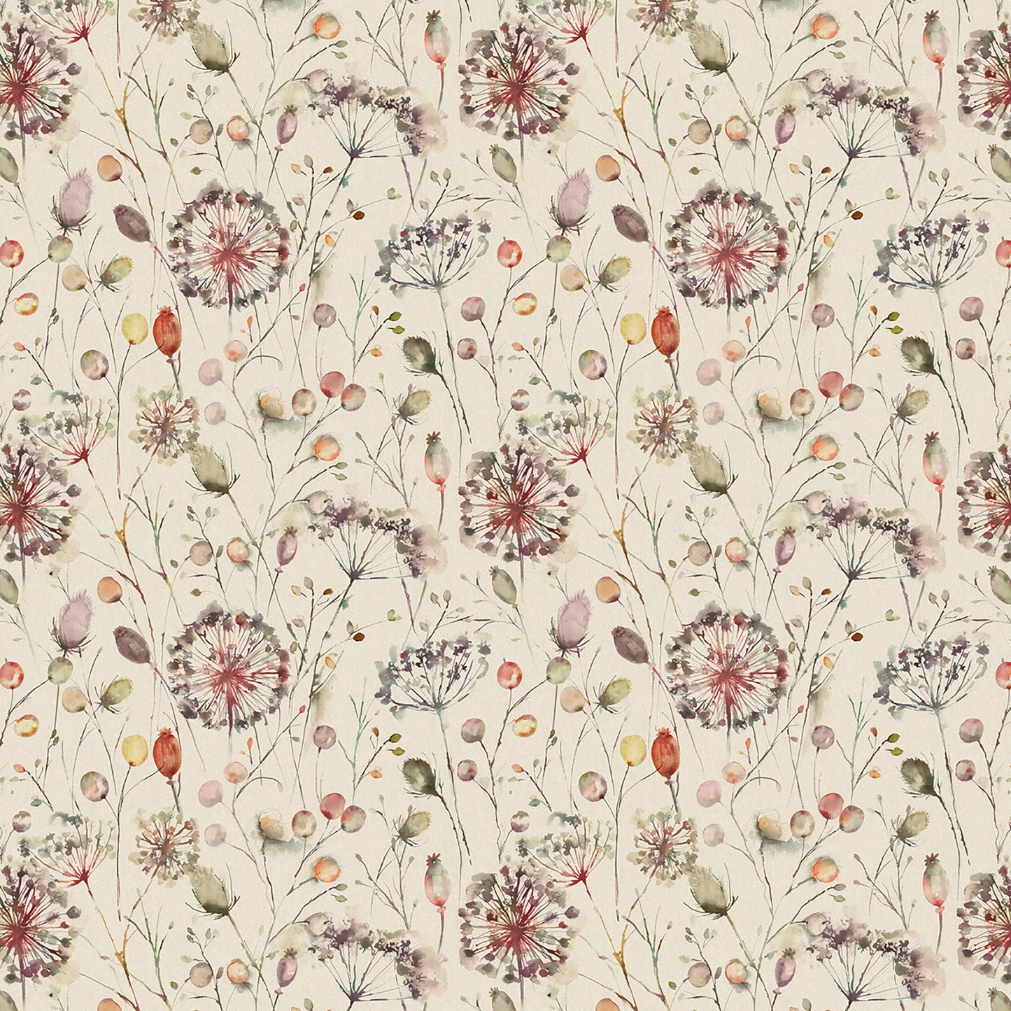 Boronia Fiona 145Cm Fabric Metre - Boysenberry/Linen