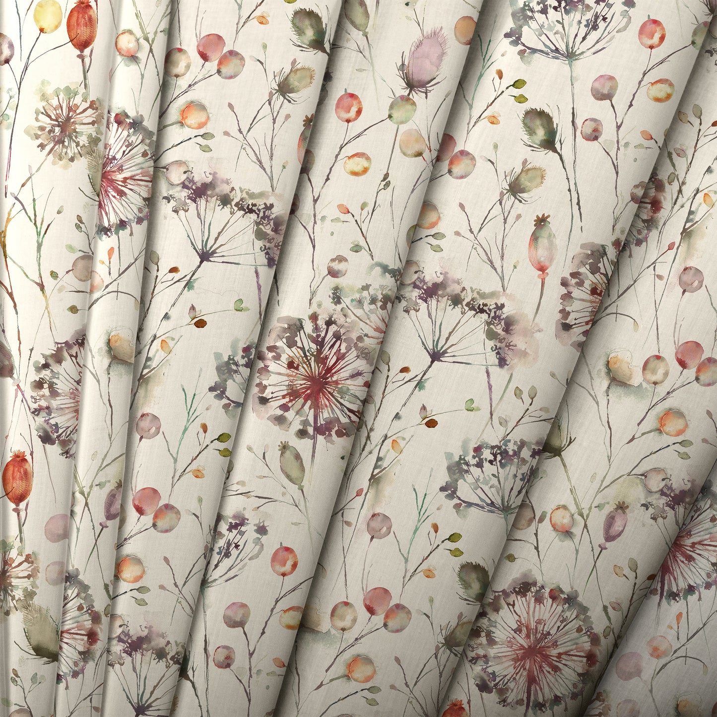 Boronia Fiona 145Cm Fabric Metre - Boysenberry/Linen