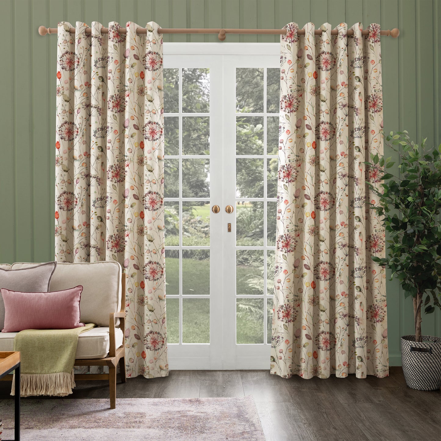 Boronia Fiona 145Cm Fabric Metre - Boysenberry/Linen