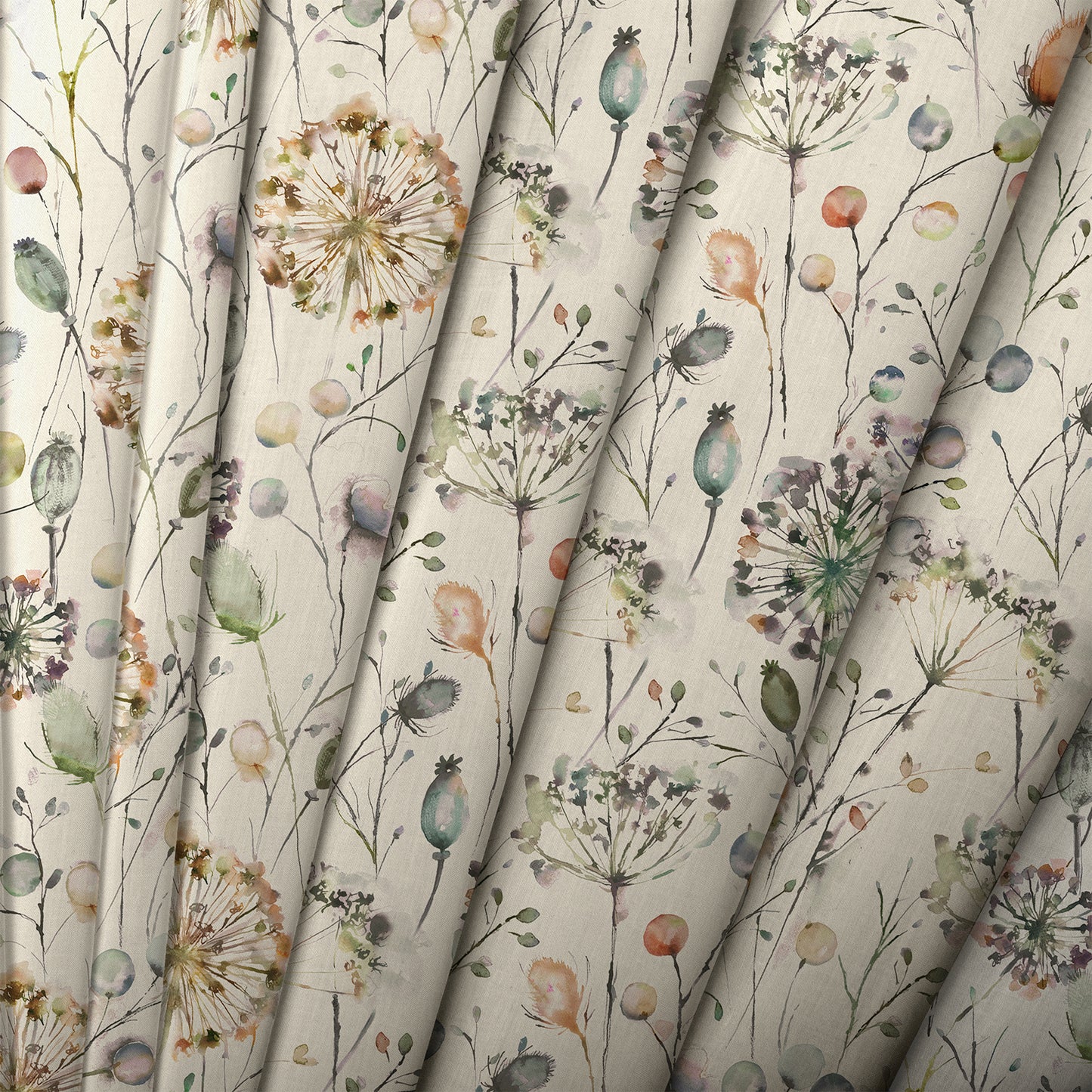 Boronia Fiona 145Cm Fabric - Coral/Cloud/Linen Sample