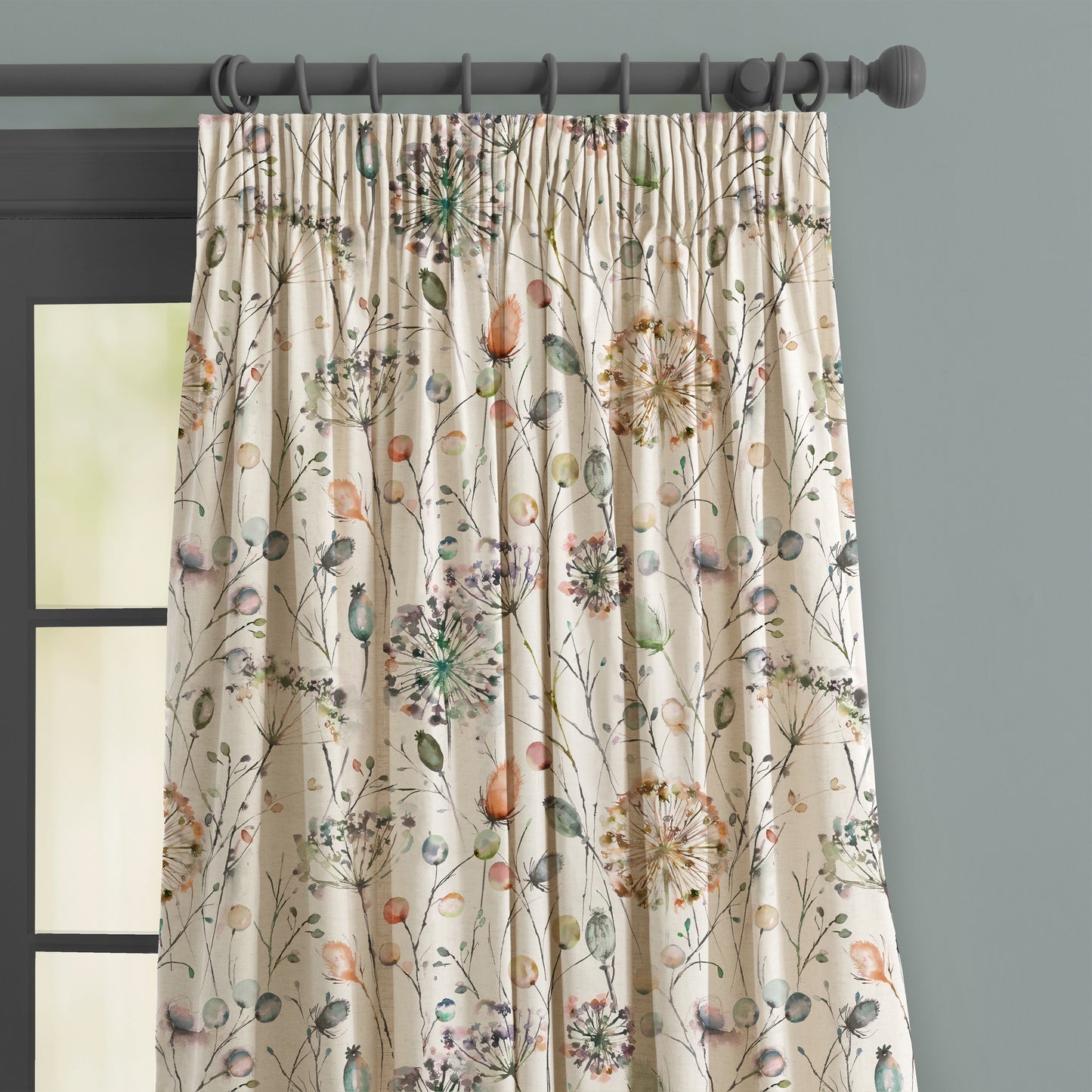 Boronia Fiona 145Cm Fabric Metre - Coral/Cloud/Linen