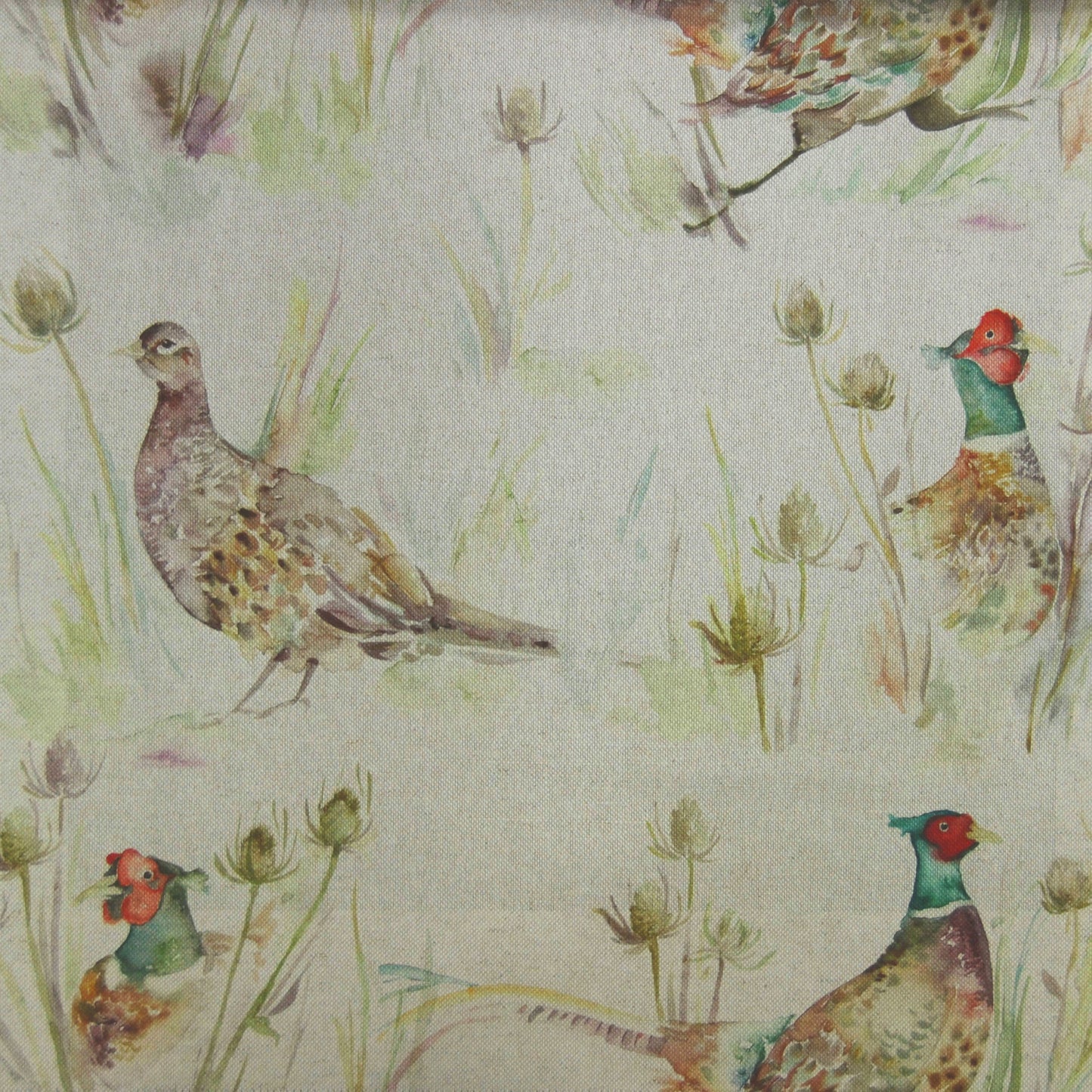 Bowmont 140Cm Sasha Linen Fabric Metre - Pheasant