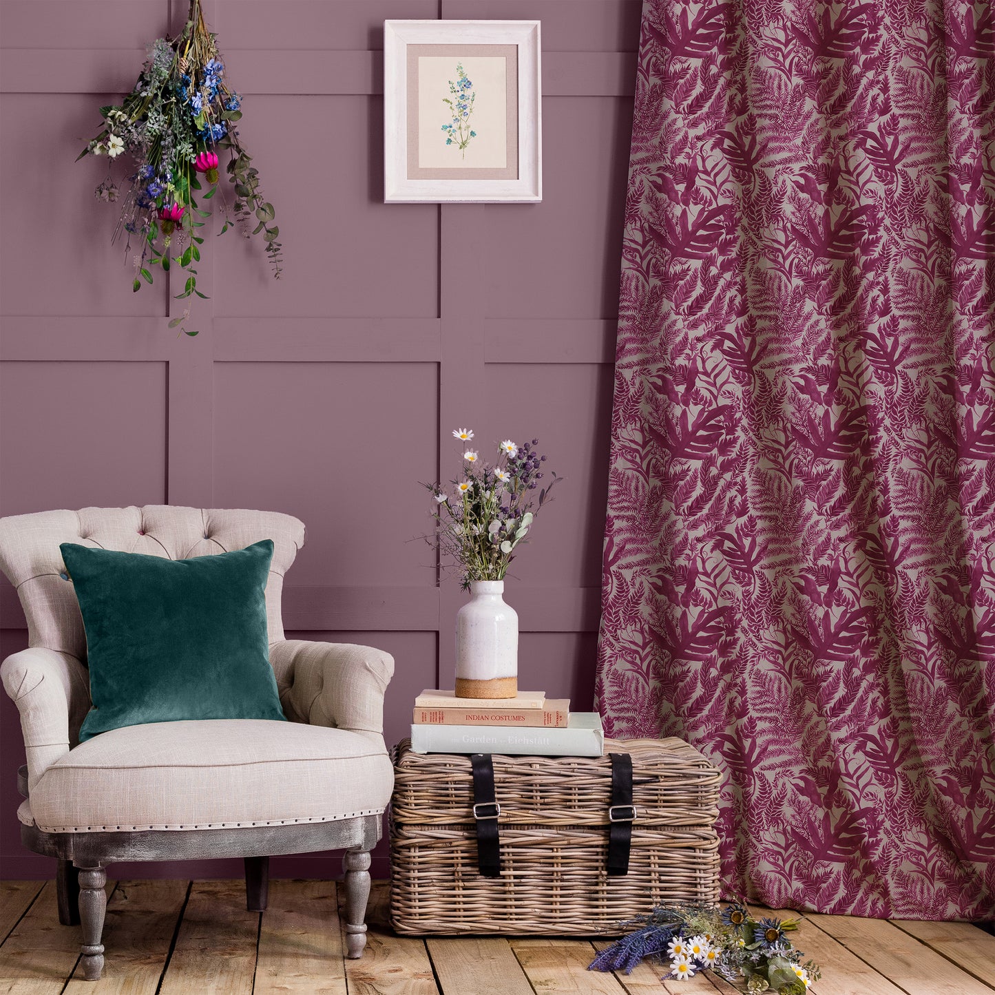 Bracken 145Cm Ann Fabric Metre - Berry