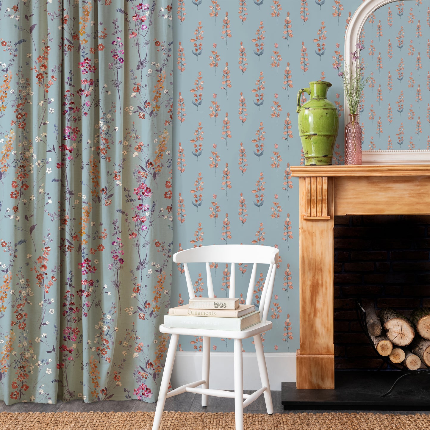Briella 145Cm Fiona Fabric Metre - Cornflower