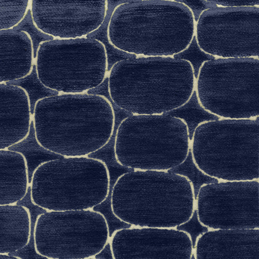Burbank 140Cm Jacquard Fabric Metre Blue Non Fr