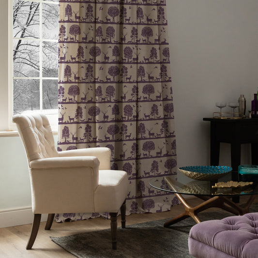 Cairngorms 140Cm Sasha Linen Fabric Metre - Damson
