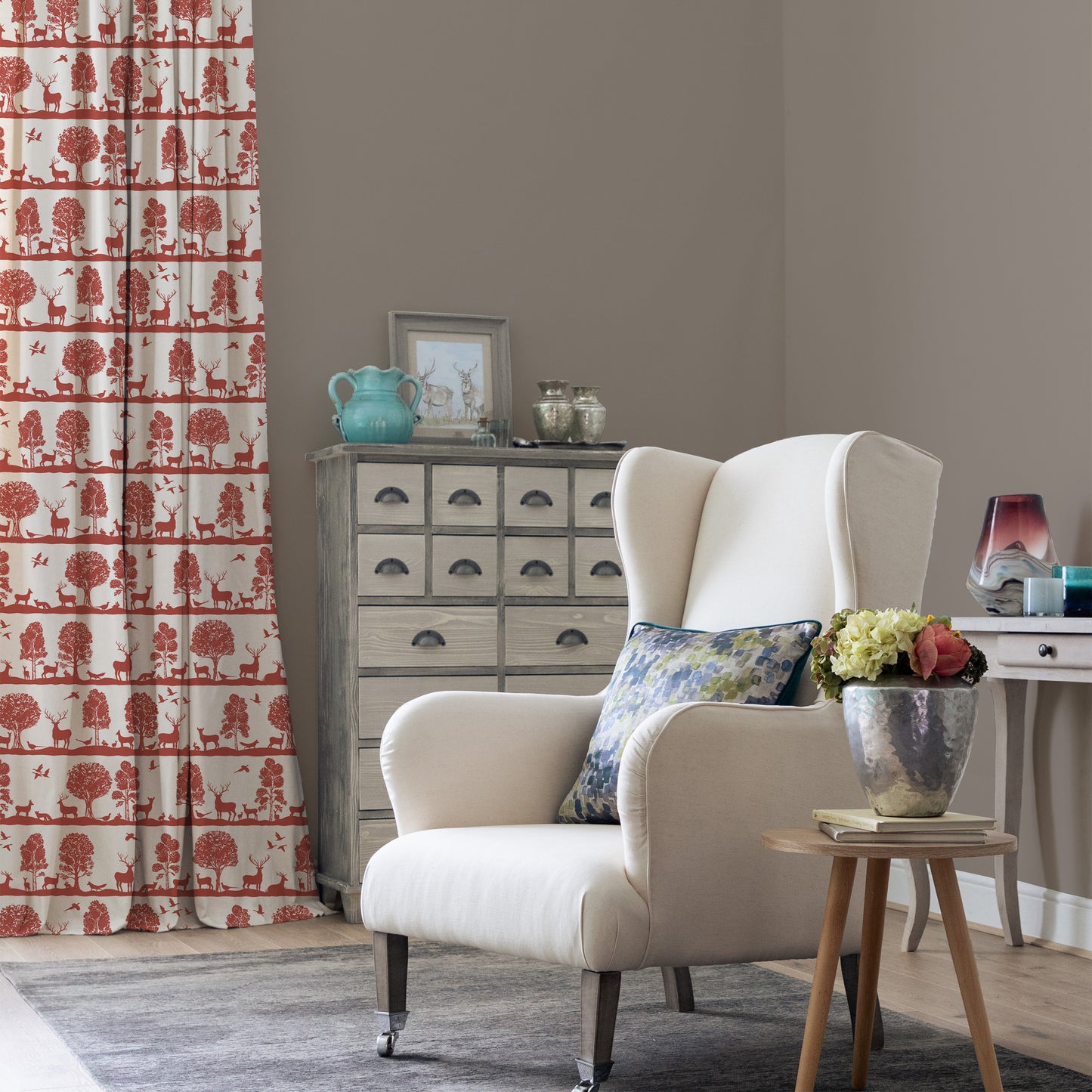 Cairngorms 140Cm Sasha Linen Fabric Metre - Paprika