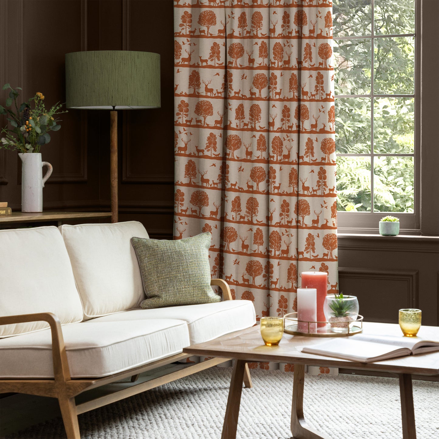 Cairngorms 140Cm Sasha Linen Fabric - Rust Sample