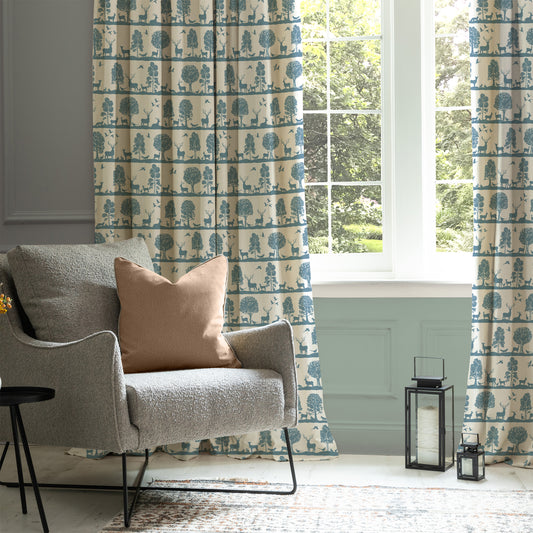 Cairngorms 140Cm Sasha Linen Fabric - Azure Sample