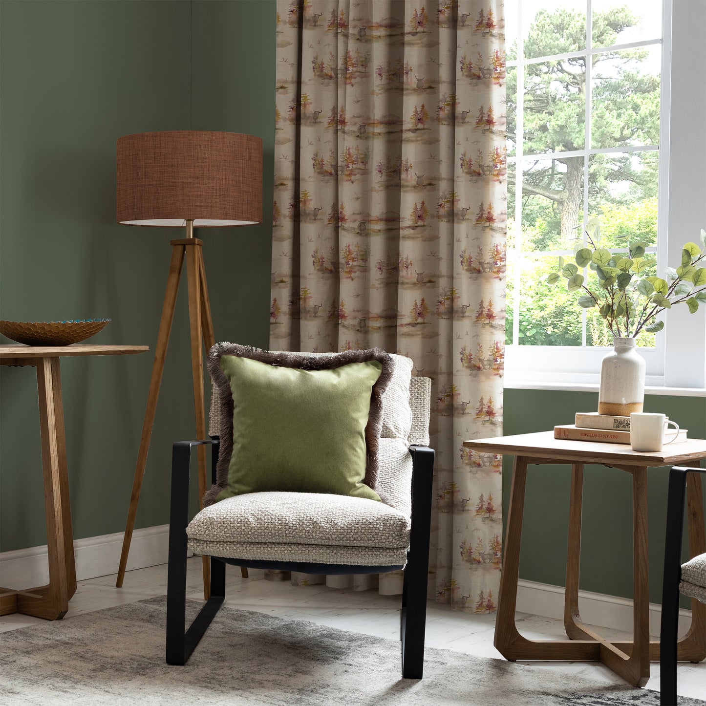 Caledonian 145Cm Forest Linen Fabric - Plum Sample