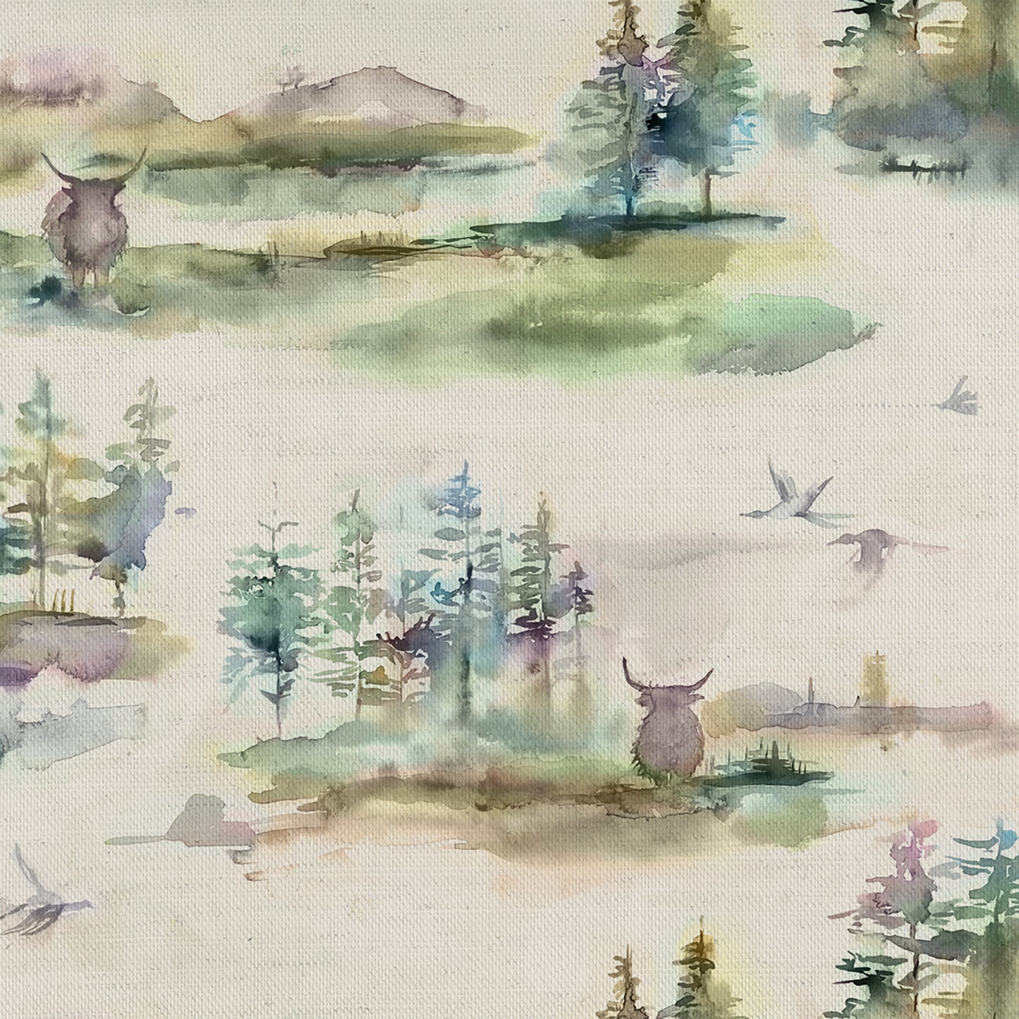 Caledonian 145Cm Forest Linen Fabric - Topaz Sample