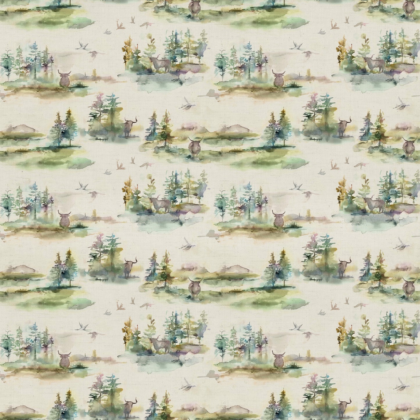 Caledonian 145Cm Forest Linen Fabric - Topaz Sample