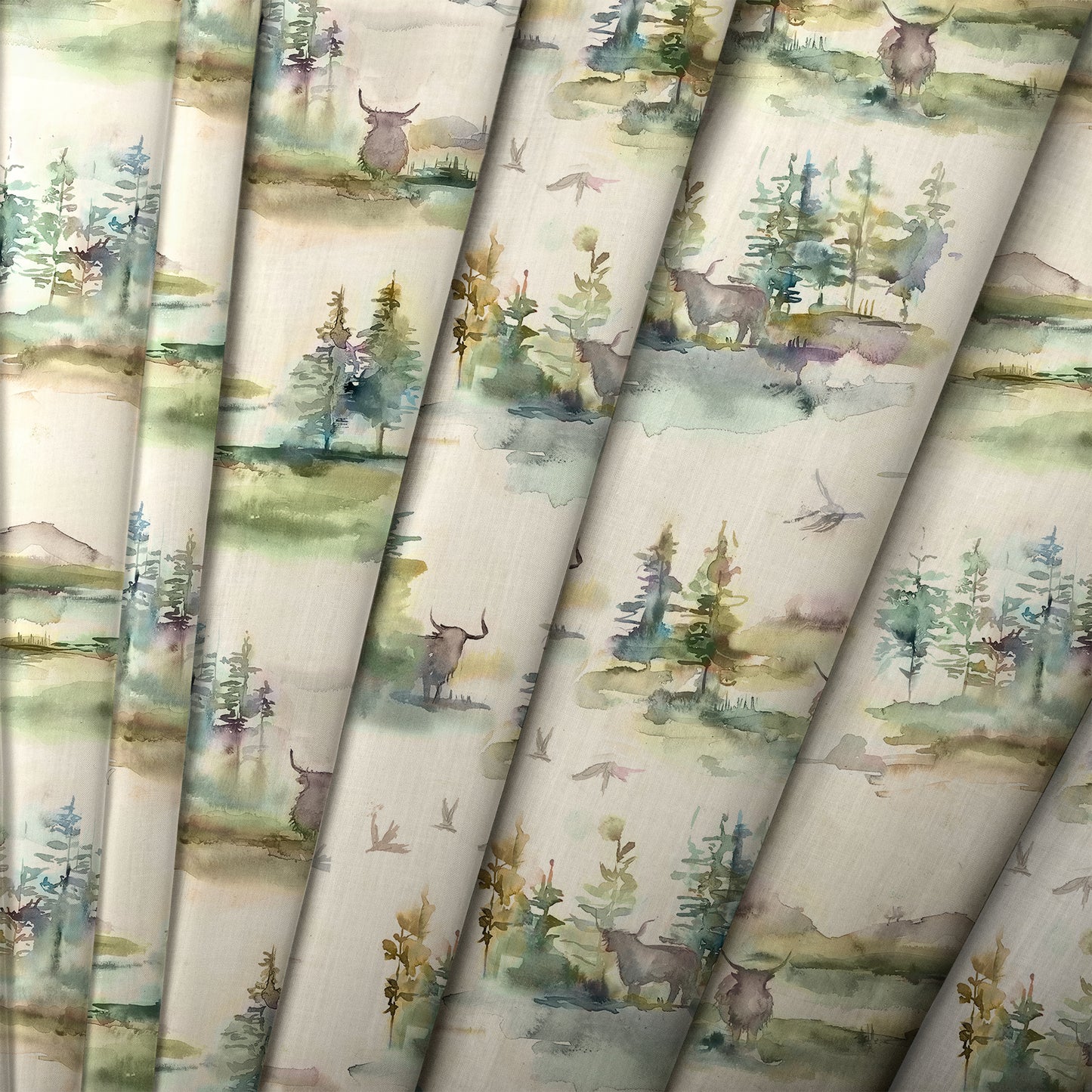 Caledonian 145Cm Forest Linen Fabric Metre - Topaz