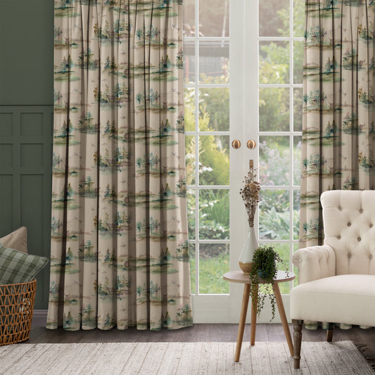 Caledonian 145Cm Forest Linen Fabric - Topaz Sample