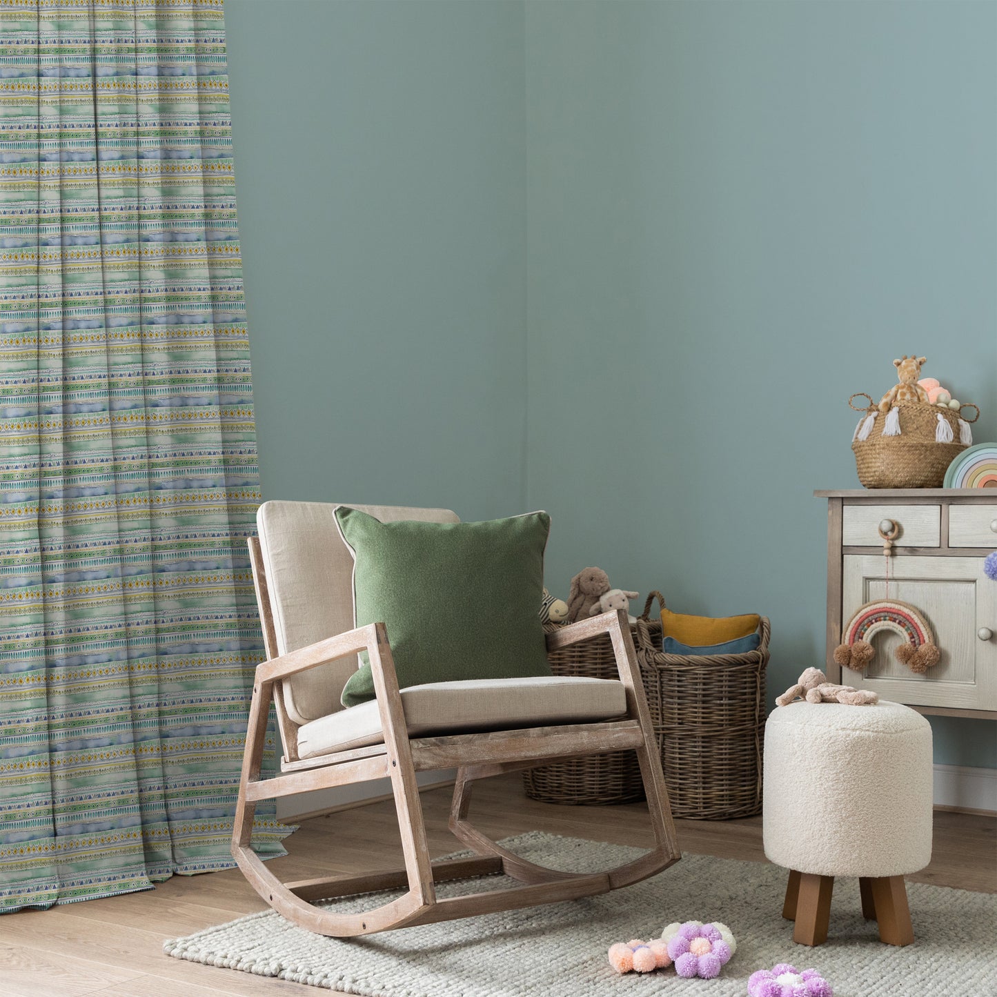 Carnival Stripe 145Cm Ann Fabric - Lagoon Sample