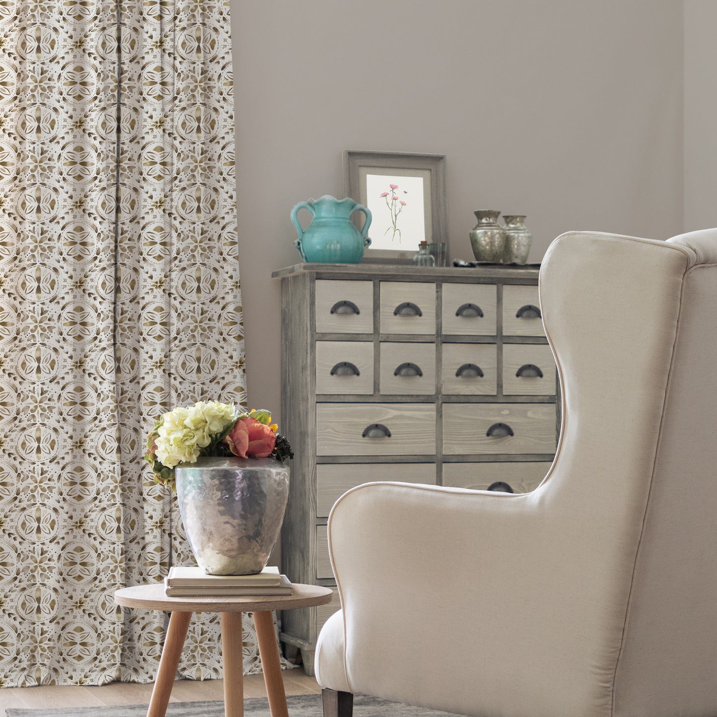 Casia Fabric Sample - Stone