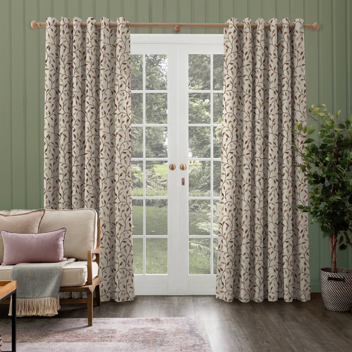 Cervino 140Cm Fabric Cream Aubergine Sample