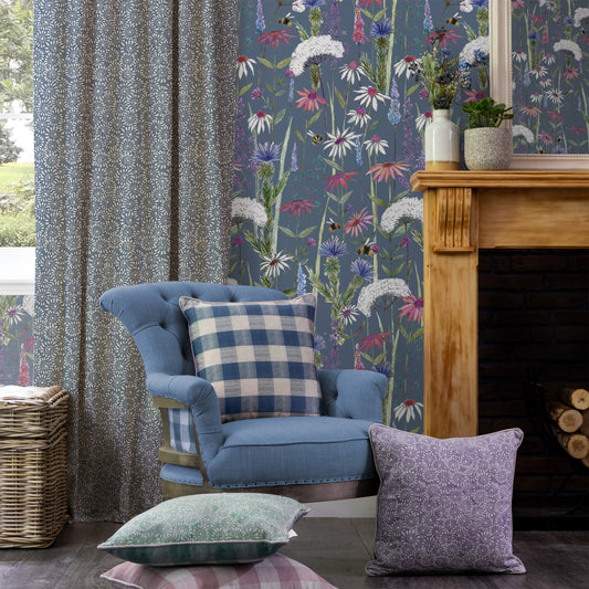 Chambery 140Cm Kim Fabric Metre - Bluebell