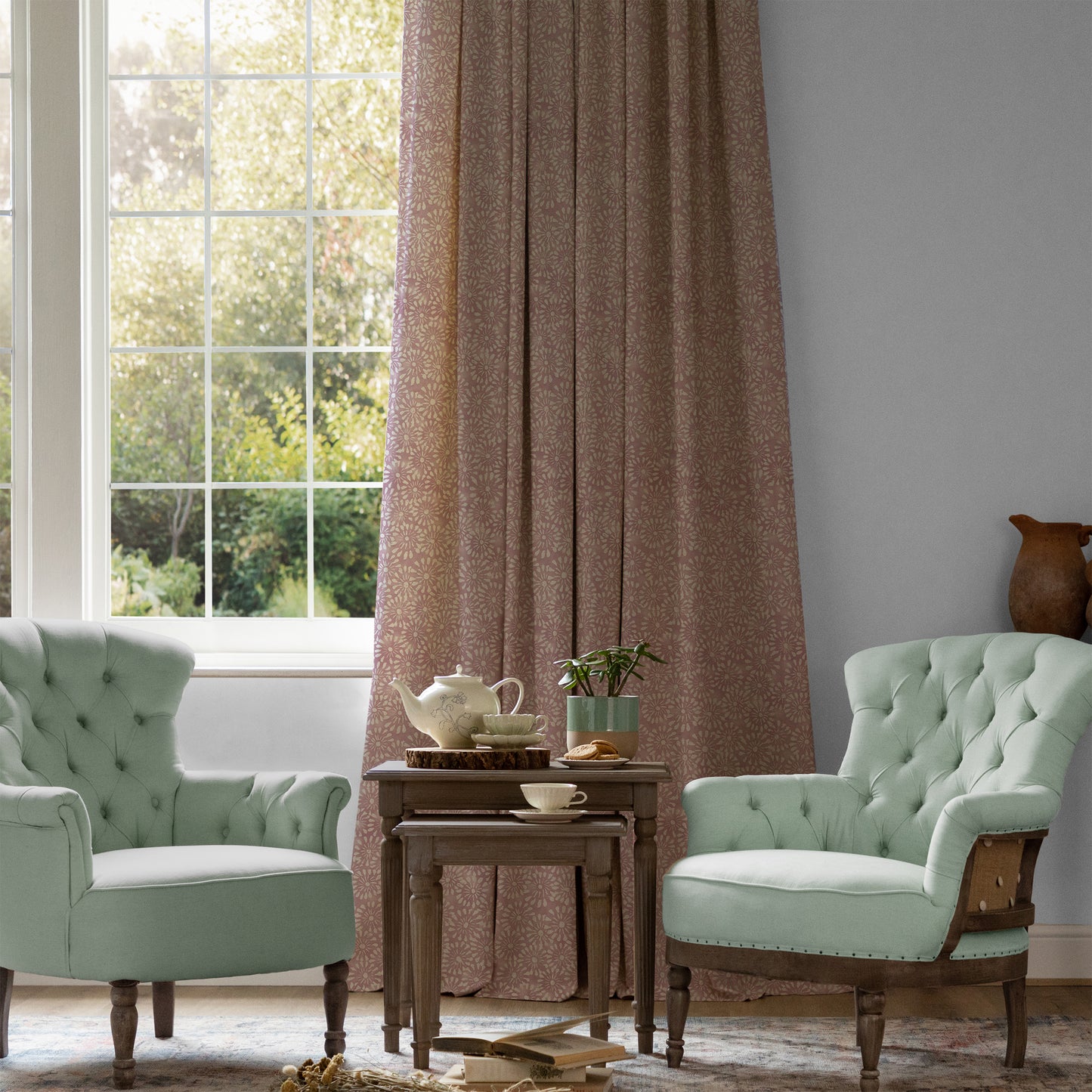 Chambery 140Cm Kim Fabric Metre - Coral