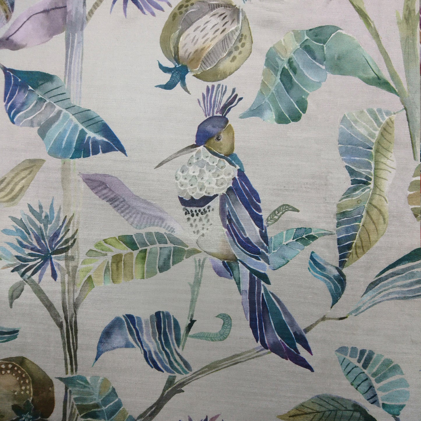 Colyford Velvet 140Cm Heavy Como Ivory Fabric Metre - Periwinkle