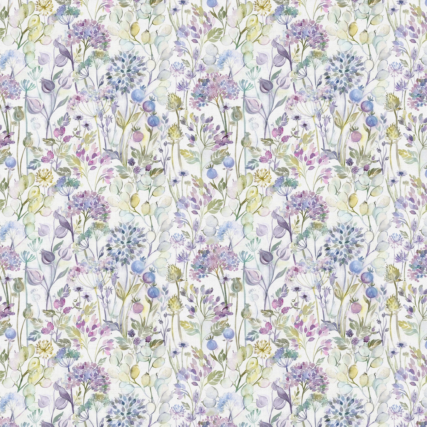Country Hedgerow 145Cm Ann Fabric Metre - Lilac/Cream