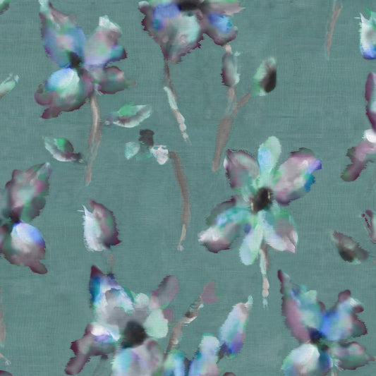 Degas 140Cm Westin White Fabric Metre - Azurite