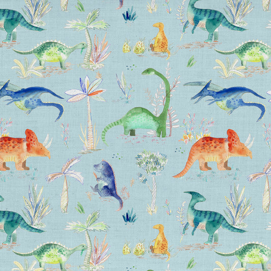 Dinos 145Cm Ann Fabric Metre - Sky