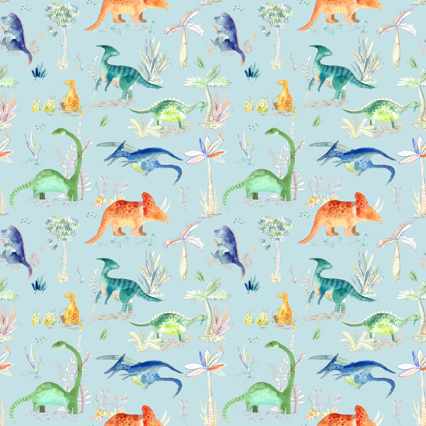 Dinos Sky Oil Cloth Sample