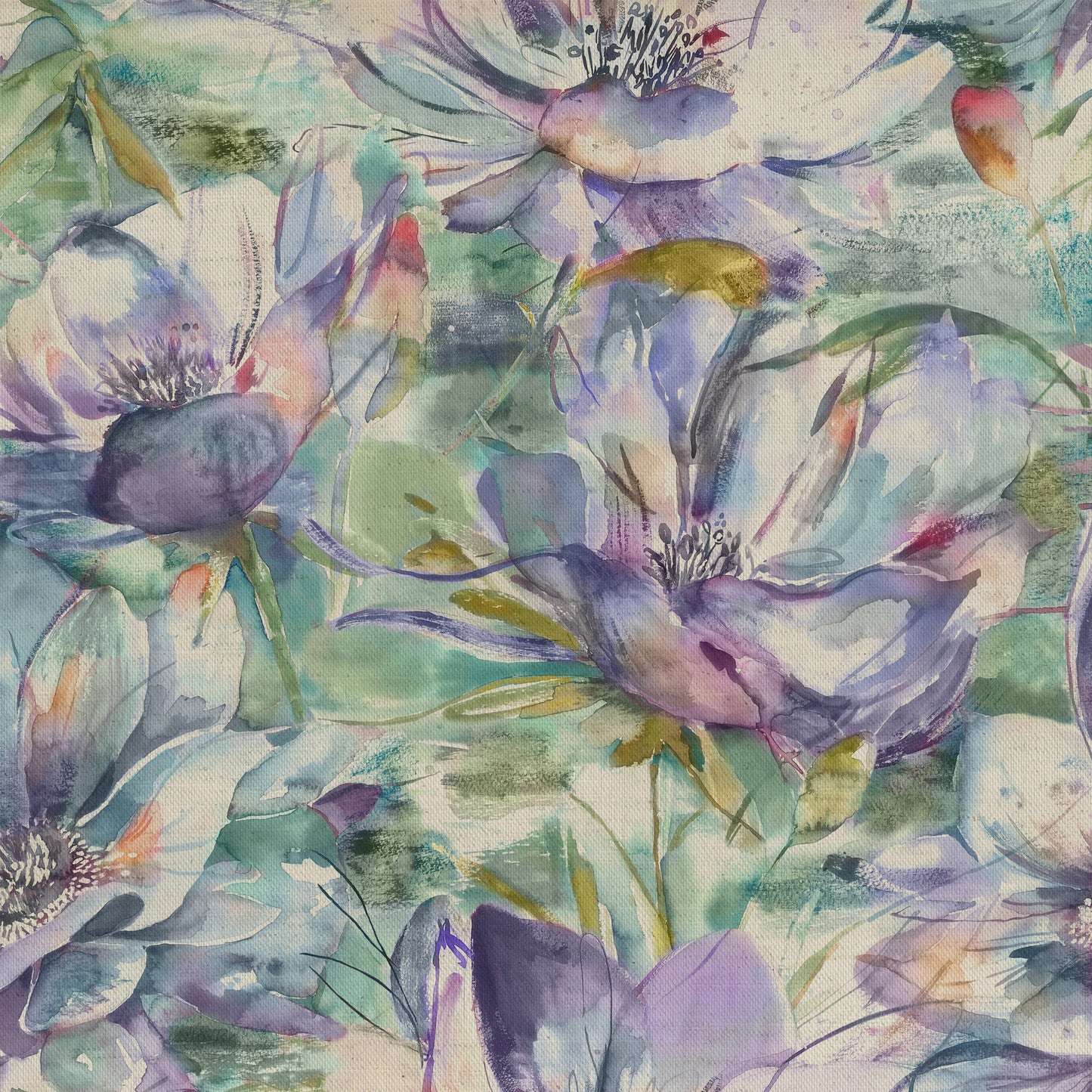 Dusky Blooms 145Cm Fiona Fabric Metre - Fig