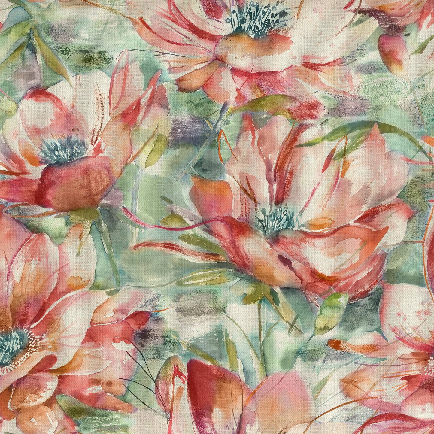 Dusky Blooms 145Cm Fiona Fabric Metre - Russett
