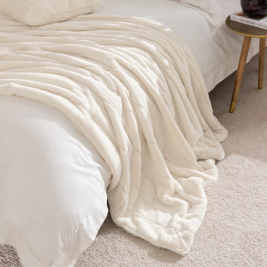 Empress Faux Fur Throw Cream