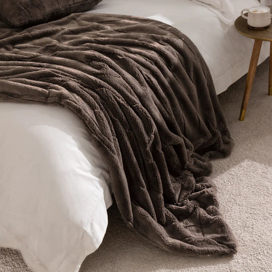 Empress Faux Fur Throw Taupe