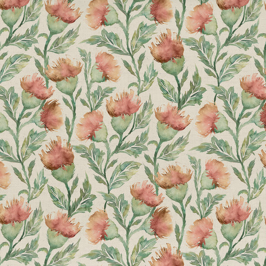 Ettrick 145Cm Fiona Fabric - Rust Linen Sample
