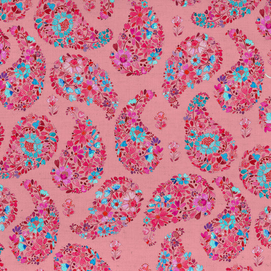 Rafiya Fine Lawn Cotton 160Cm Dress Fabric Metre - Flamingo