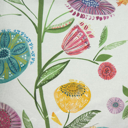 Farah 140Cm Sasha White Fabric Metre - Summer