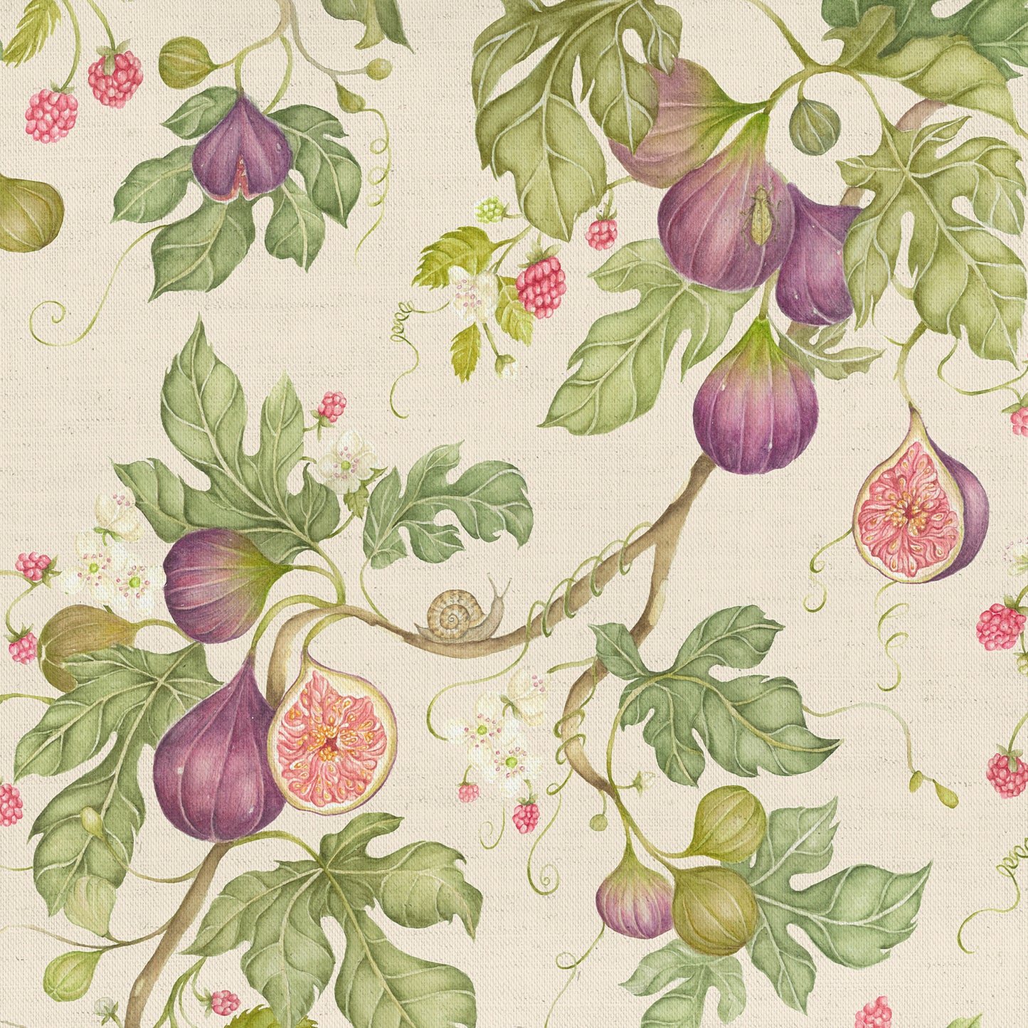 Fig Gardens 140M Fabric Metre Cream