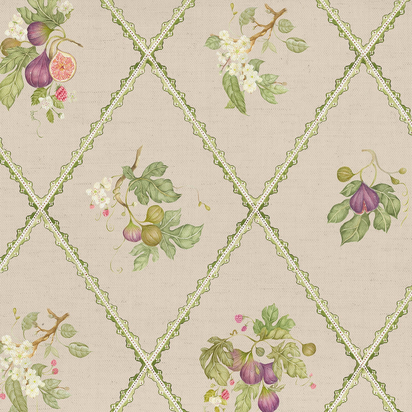 Fig Trellis 140M Fabric Metre Taupe