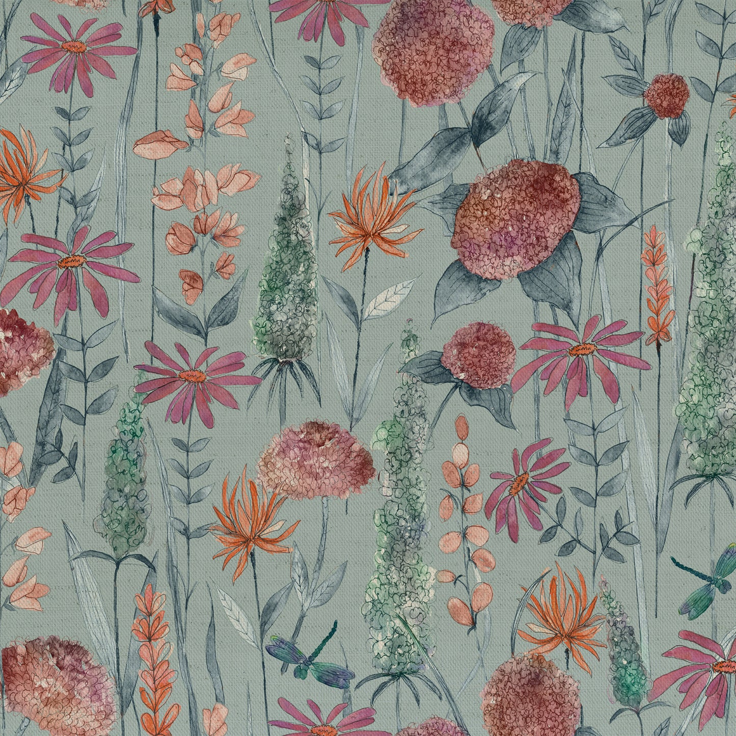 Florabunda 145Cm Fabric Metre - Cornflower