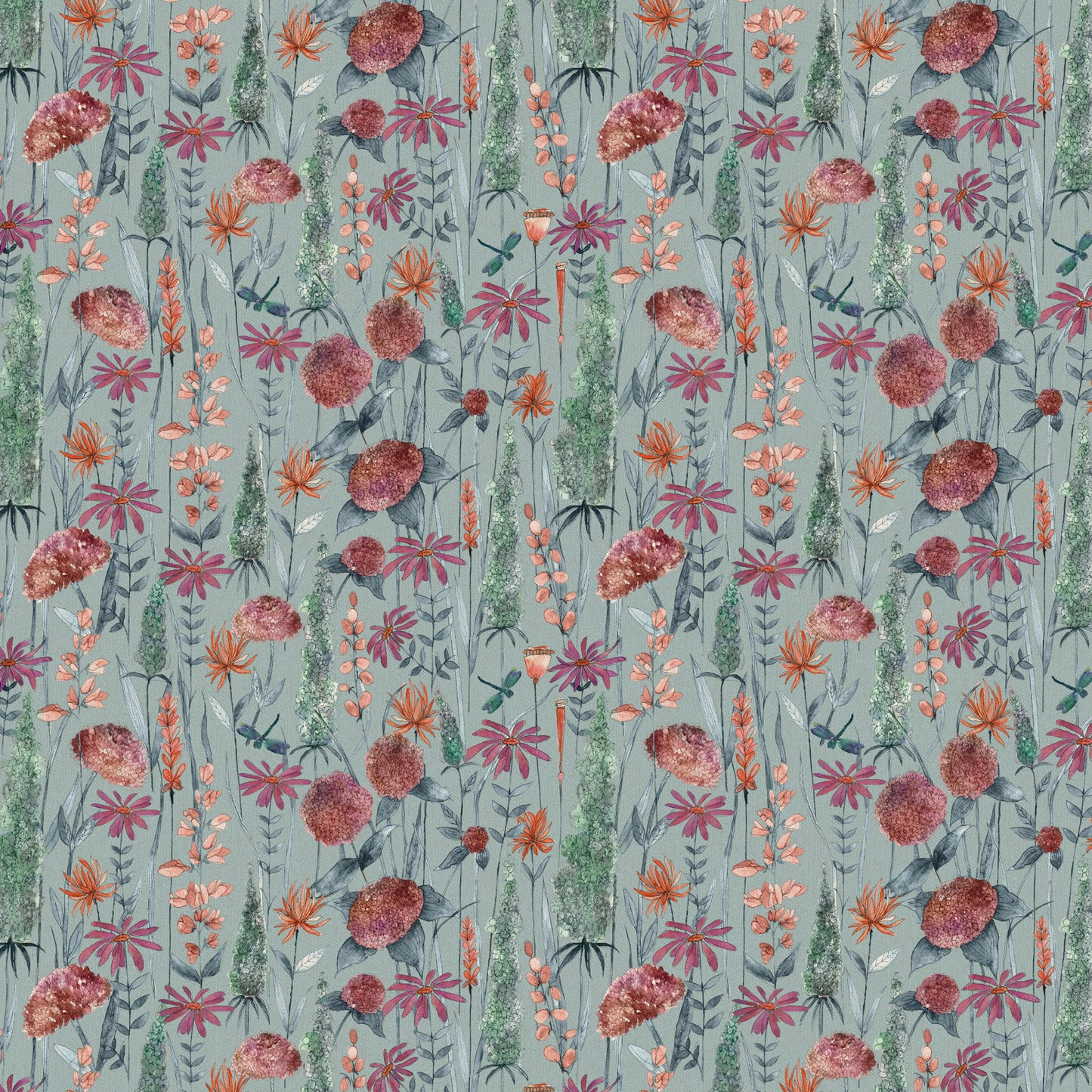 Florabunda 145Cm Fabric - Cornflower Sample